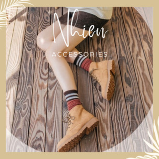 💥HOT💥 Tất cổ cao kẻ sọc Vintage phong cách Hàn Quốc