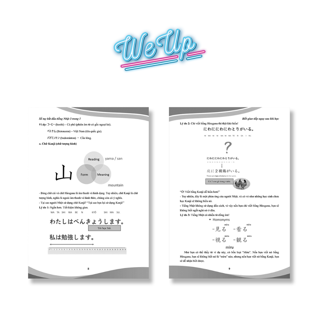 Sách -Combo Sổ tay bắt đầu tiếng Nhật 3 trong 1 & Sổ ghi chép- Biết giao tiếp ngay sau khi học!