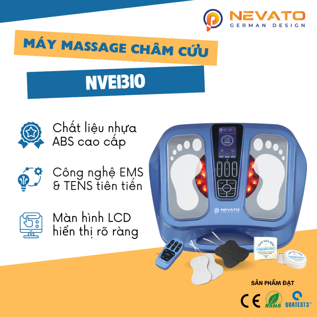 Máy Massage Châm Cứu Chân Và Toàn Thân Tăng Lưu Thông Khí Huyết Bằng Xung Điện Nevato NVE1310