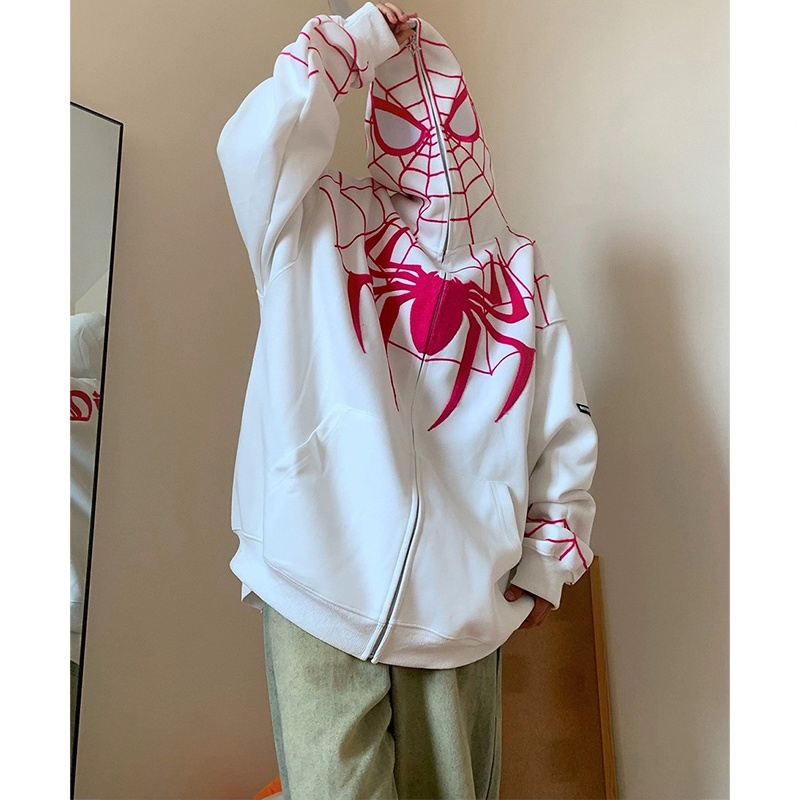 Áo Hoodie zip có mũ chất liệu nỉ bông in họa tiết người nhện , áo nỉ mũ người nhện hoodie unisex nam nữ mùa đông