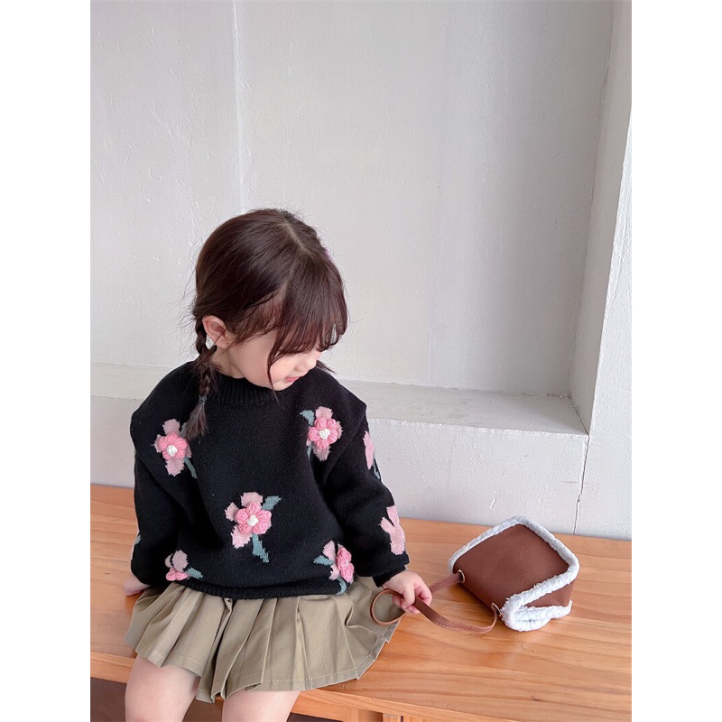 🌼 ÁO LEN HOA NỔI 3D CHO BÉ