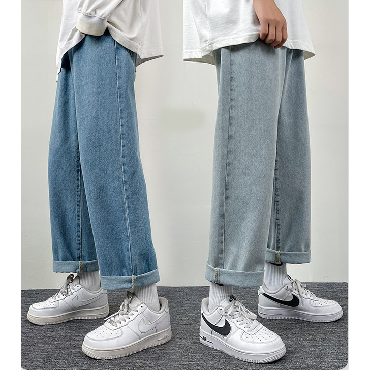 Quần Jeans nam ống rộng, quần bò bagyy ống xuông basic- Avocado