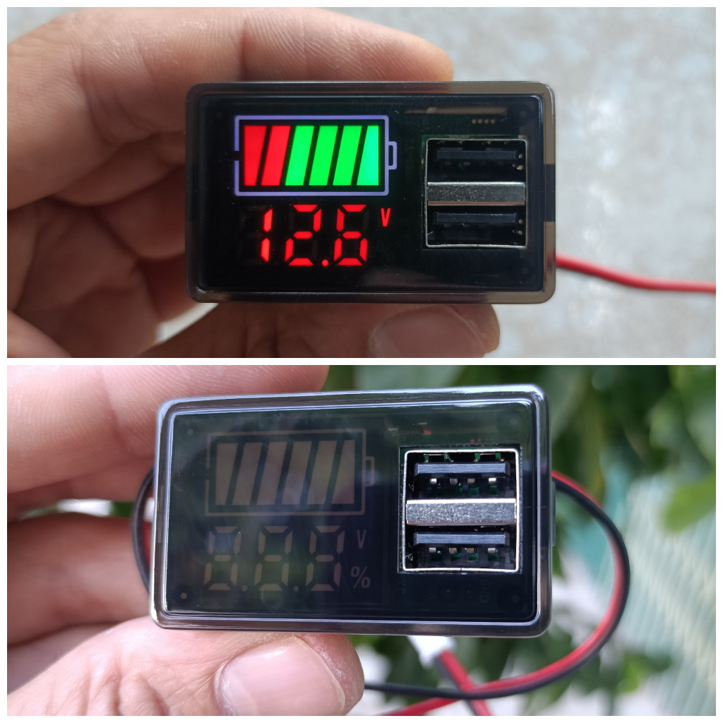 Đồng hồ hiển thị pin vạch màu và số vol