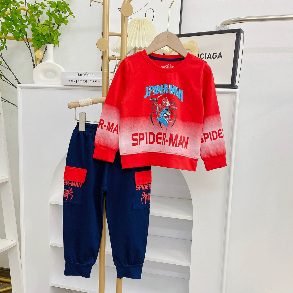 Bộ siêu nhân dài tay bé trai. bộ cotton bé trai