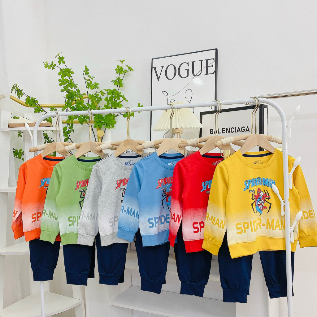 Bộ siêu nhân dài tay bé trai. bộ cotton bé trai