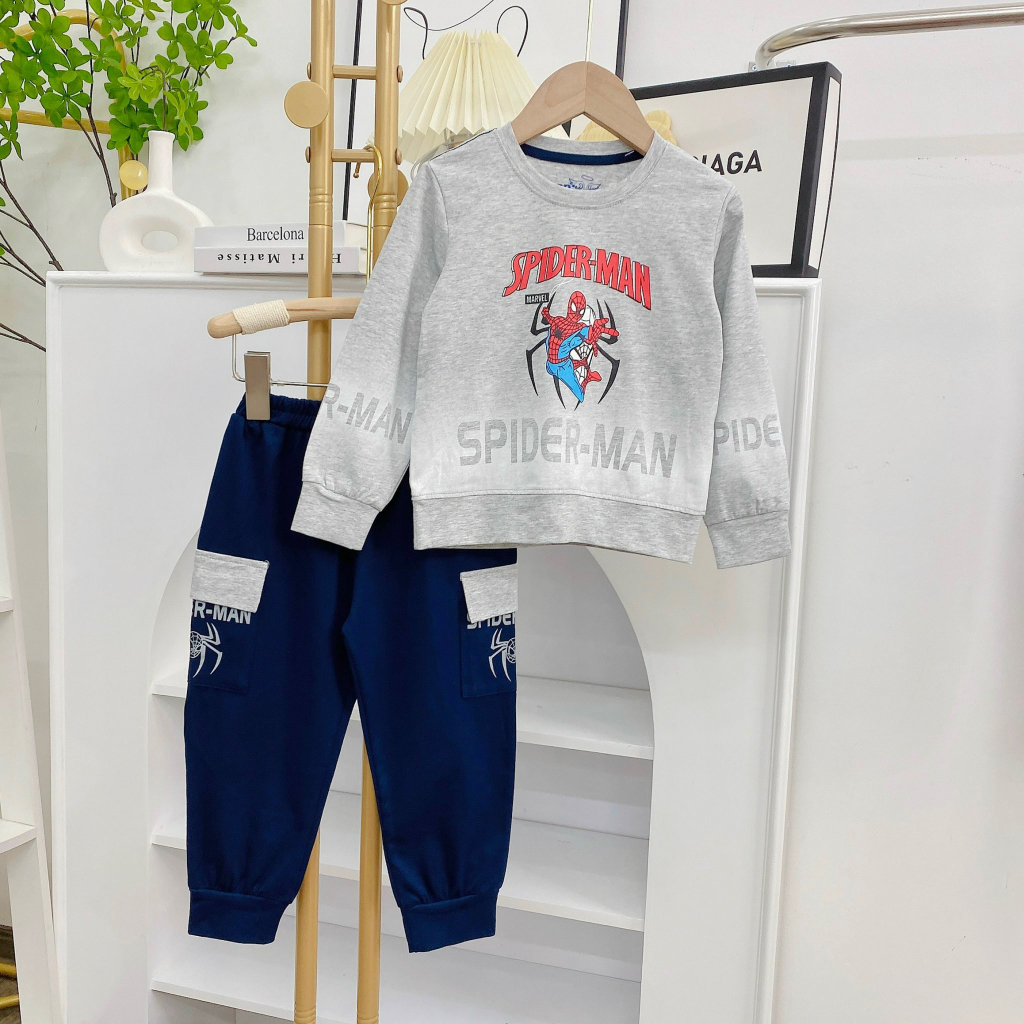 Bộ siêu nhân dài tay bé trai. bộ cotton bé trai