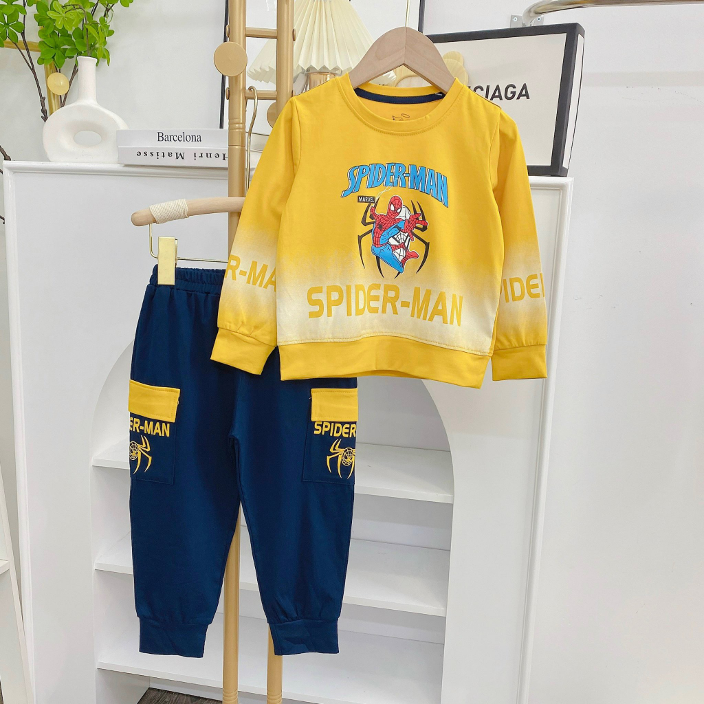 Bộ siêu nhân dài tay bé trai. bộ cotton bé trai