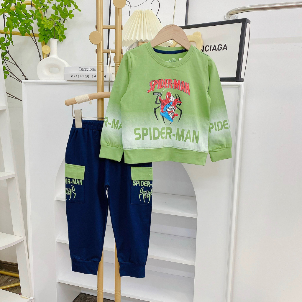 Bộ siêu nhân dài tay bé trai. bộ cotton bé trai