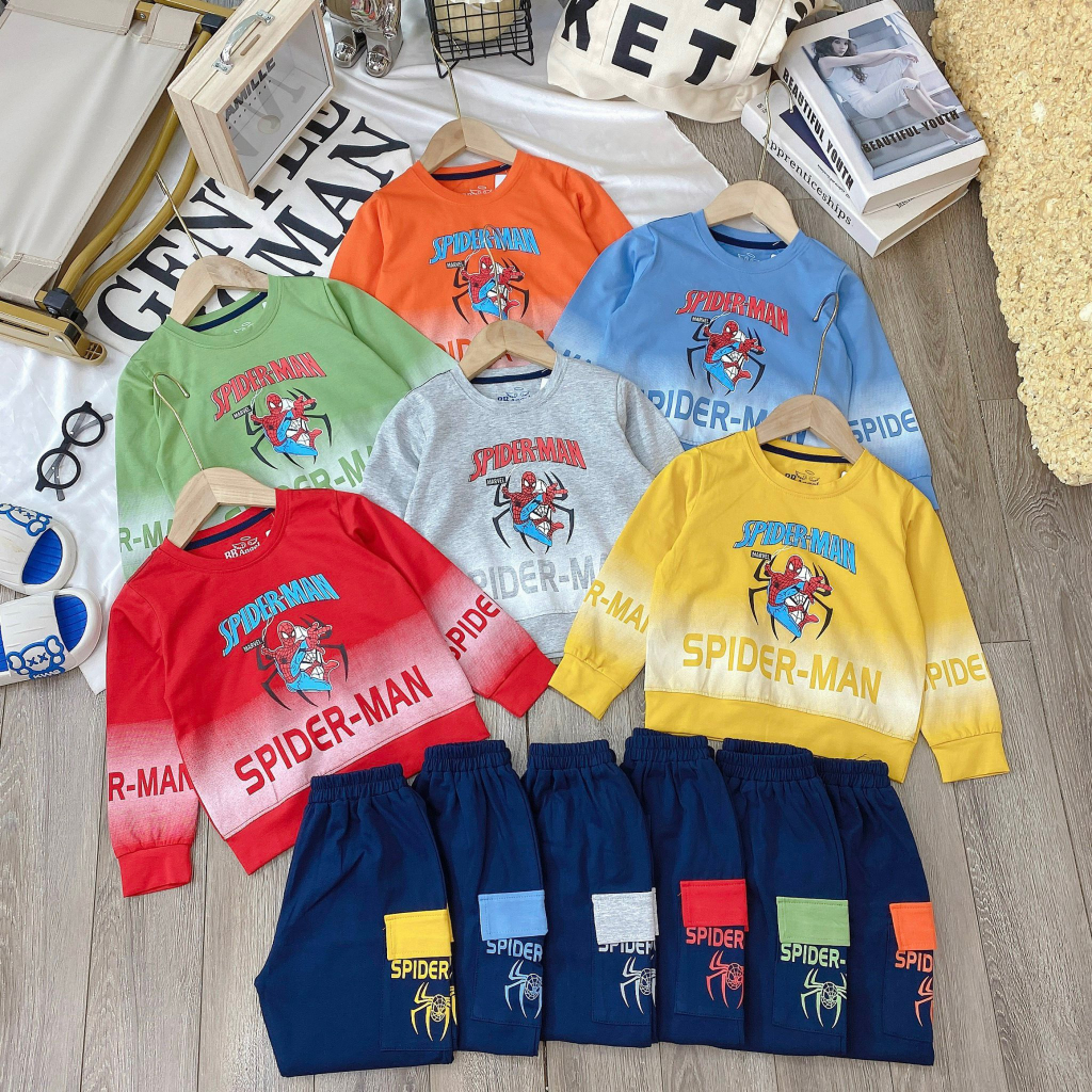 Bộ siêu nhân dài tay bé trai. bộ cotton bé trai