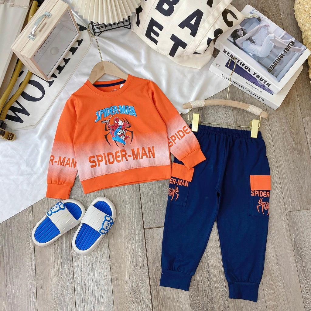 Bộ siêu nhân dài tay bé trai. bộ cotton bé trai