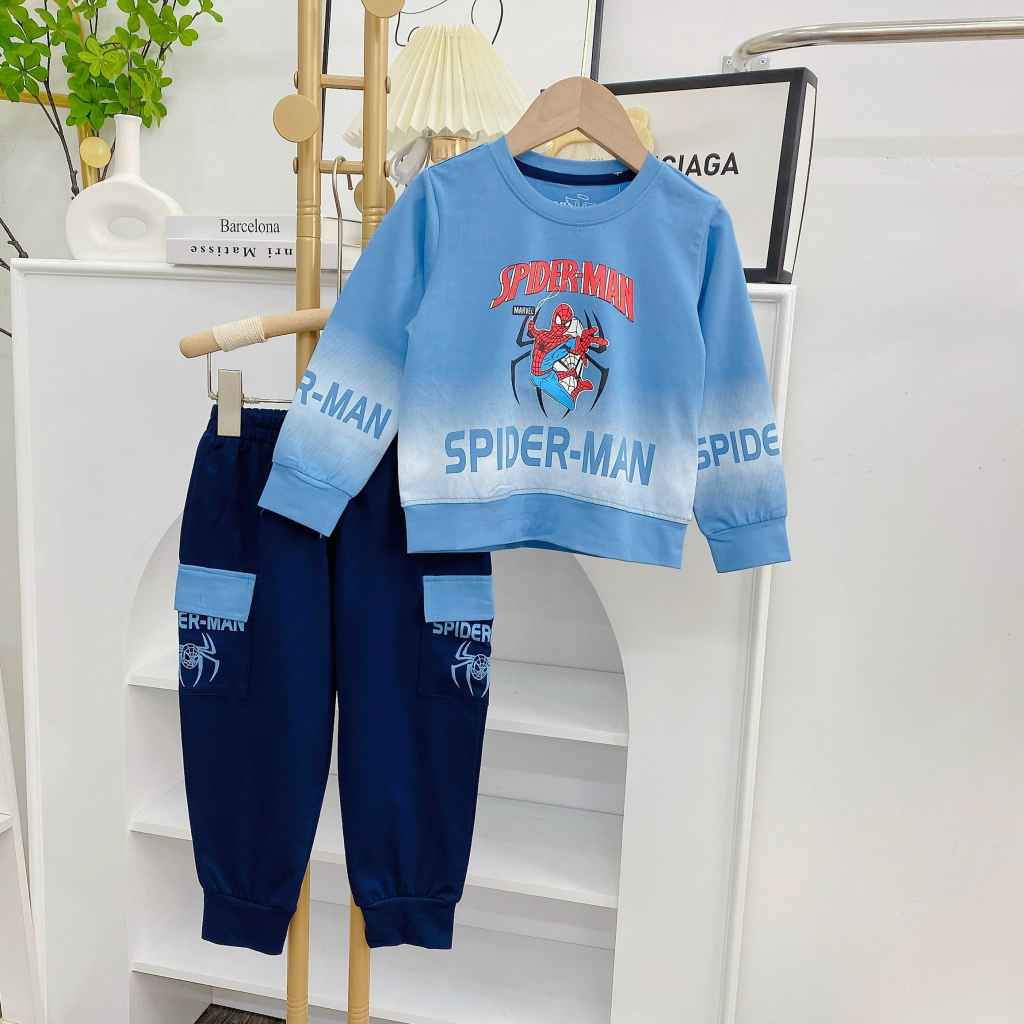 Bộ siêu nhân dài tay bé trai. bộ cotton bé trai