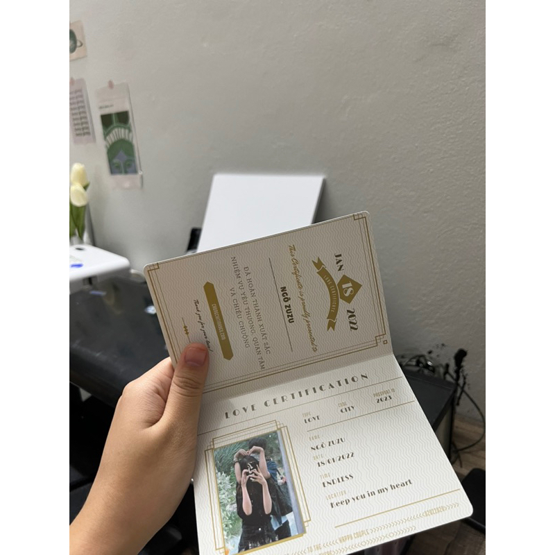 Chứng nhận tình yêu cho cặp đôi yêu nhau say đắm