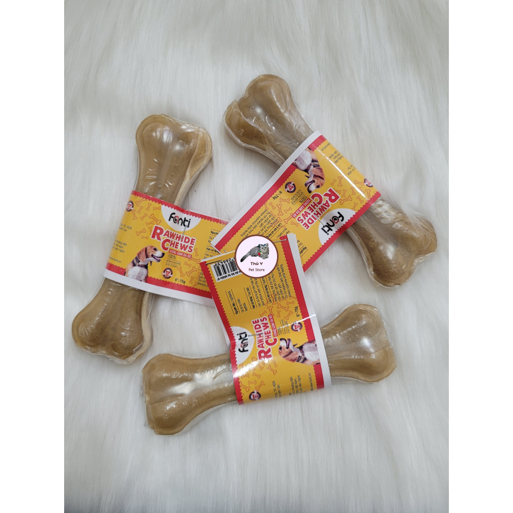 1 Gói- Xương da bò sạch răng bổ sung canxi cho chó - Snack bánh ăn vặt