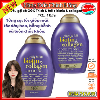 Dầu gội xả OGX Thick & full + biotin & collagen 385ml Đức