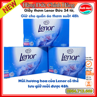 Giấy thơm Lenor Đức 34 tờ, Giữ cho quần áo thơm suốt 48h