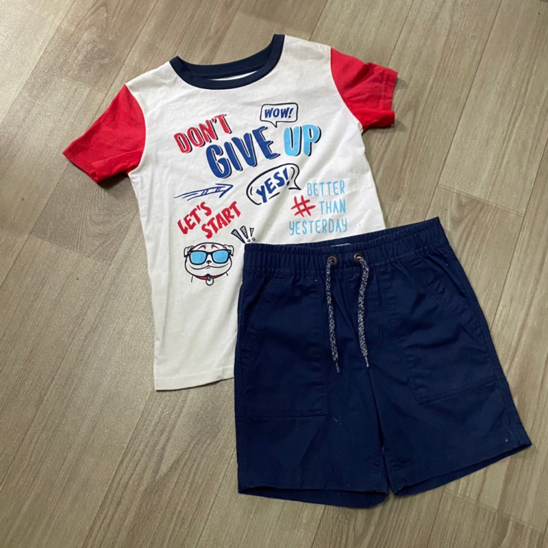 Thanh lí đồ bé trai lệch size mặc manocanh, quần short kaki, áo cotton