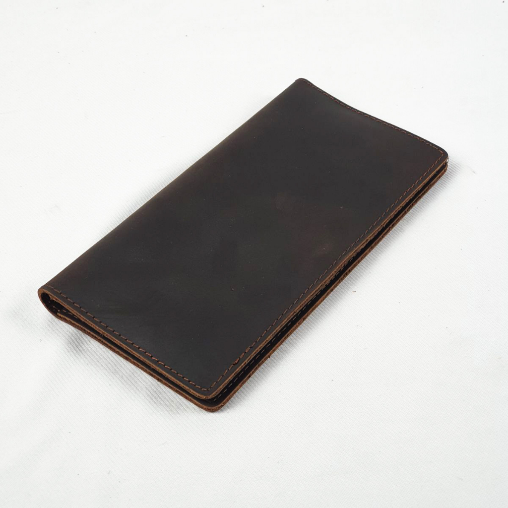 Ví dài nam da bò, ví cầm tay nam da sáp WL129VB  - 100% da bò thật, BH 3 năm