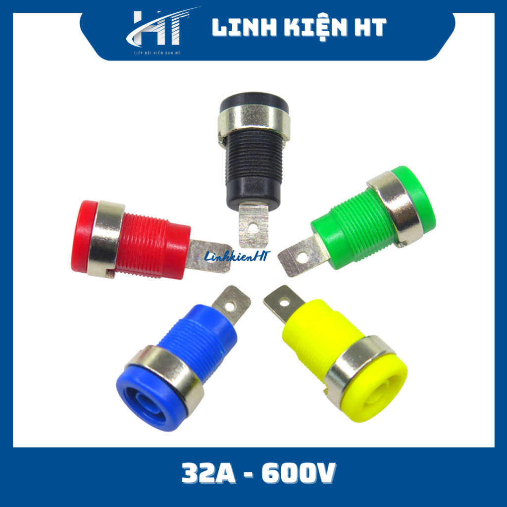 Combo 5 chiếc Ổ cắm bắp chuối 4mm, phích cắm chuối 4mm màu đen chất lượng tốt - Linh kiện HT