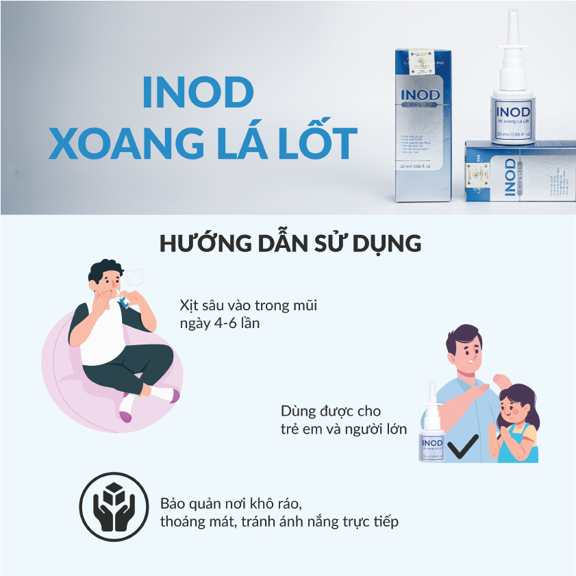 Xịt Xoang Lá Lốt INOD Huyền Phi 20ml tác dụng Hỗ Trợ Điều Trị Viêm Xoang, Đa Xoang