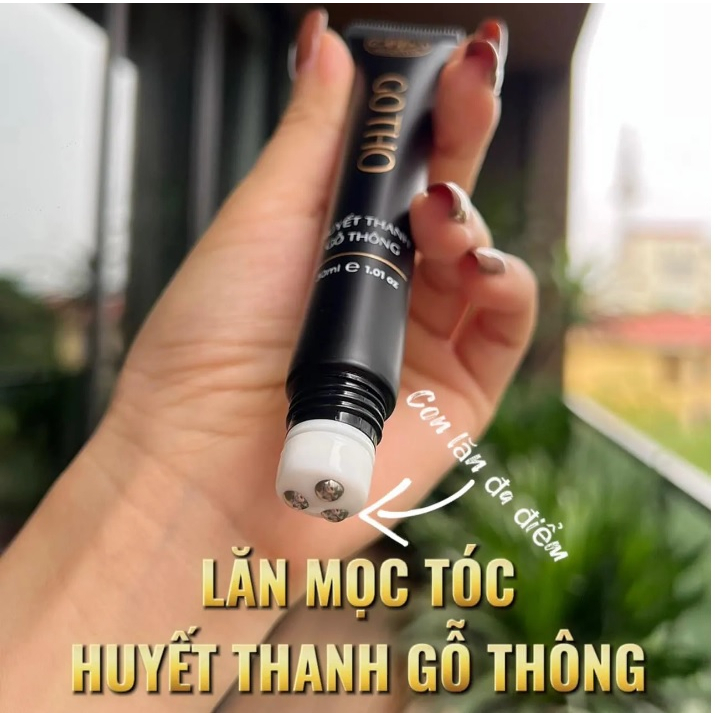 Lăn mọc tóc Gotho Huyền Phi huyết thanh gỗ thông kích mọc tóc