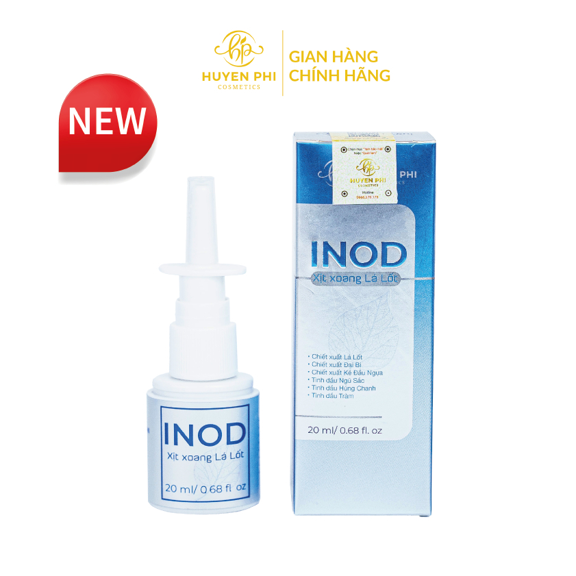 Xịt Xoang Lá Lốt INOD Huyền Phi 20ml tác dụng Hỗ Trợ Điều Trị Viêm Xoang Cấp, Đa Xoang Và Xoang Mãn Tính