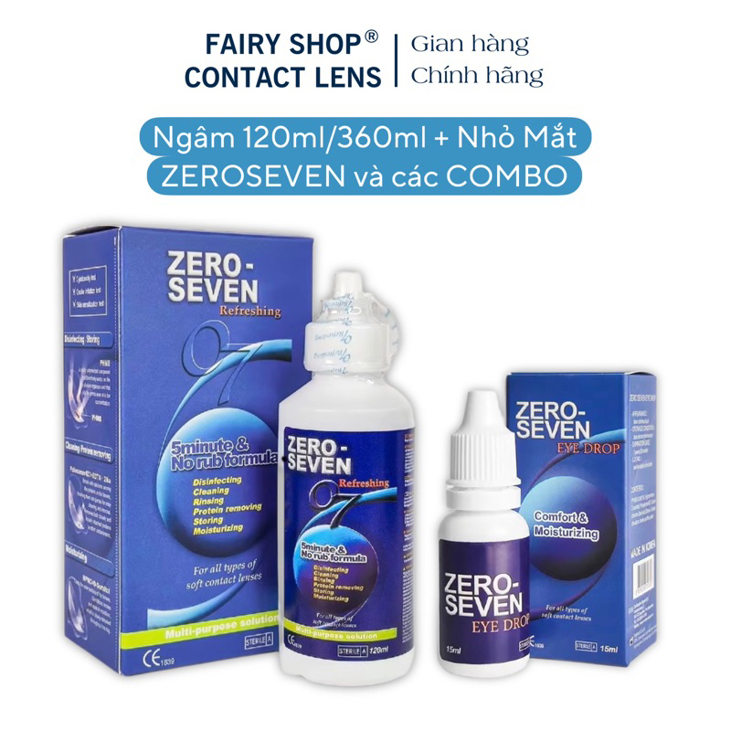 COMBO Nước Ngâm Và Nhỏ Mắt ZeroSeven Cao Cấp Kính FAIRY SHOP CONTACT LENS