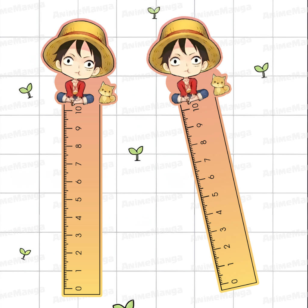 Thước Kẻ Anime One Piece Luffy In Nền Màu Thước Kẻ 10cm