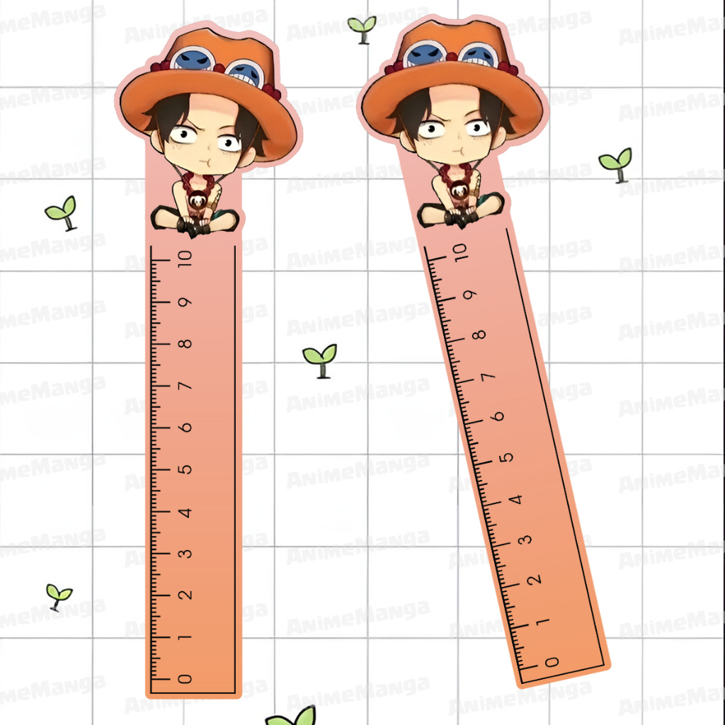 Thước Kẻ Anime One Piece Luffy In Nền Màu Thước Kẻ 10cm