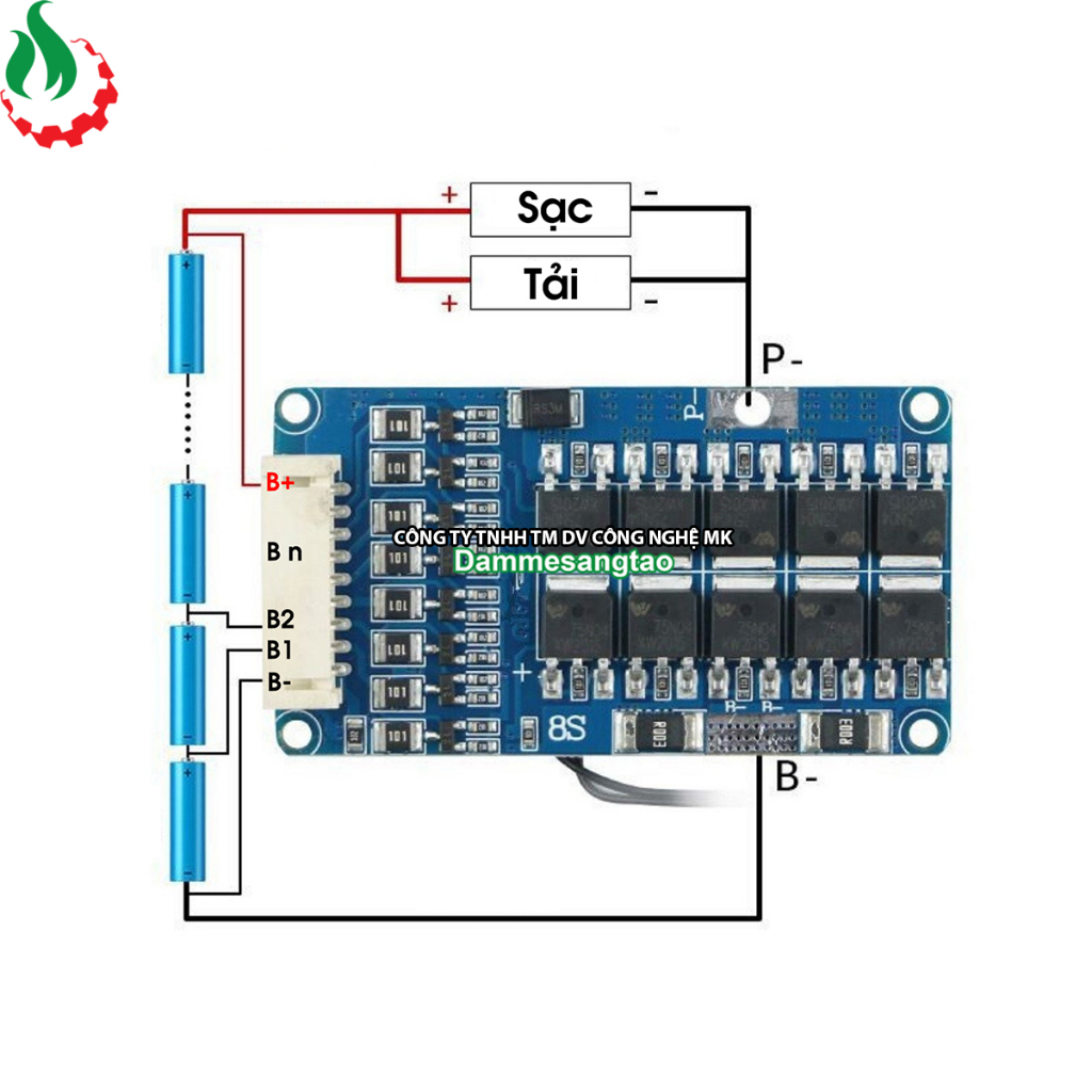 Mạch 8s 24V  bảo vệ pin sắt Li-Fe 3.2V
