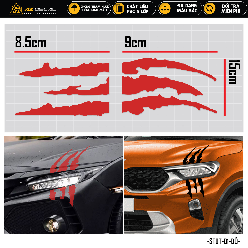 Tem Dán Xe Ô Tô Hình Vết Xước | STOT-01 | Sticker Dán Sườn, Capo, Tay Nắm, Đèn Oto Xe Hơi Đẹp Nhất