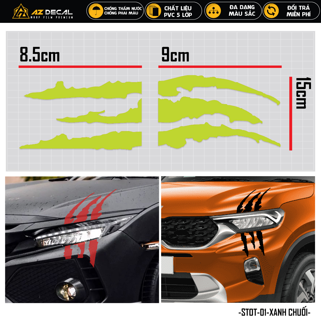 Tem Dán Xe Ô Tô Hình Vết Xước | STOT-01 | Sticker Dán Sườn, Capo, Tay Nắm, Đèn Oto Xe Hơi Đẹp Nhất
