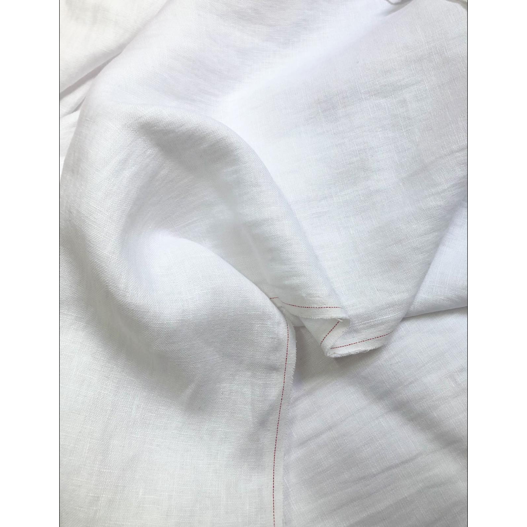 Vải linen tưng dày premium chính phẩm màu trắng tinh, tưng bố, khổ 1.4m