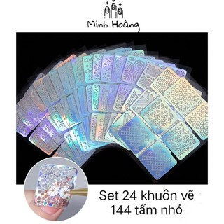 Set 24 tấm vẽ hoa và các hình hoạ tiết ( 144 miếng nhỏ )