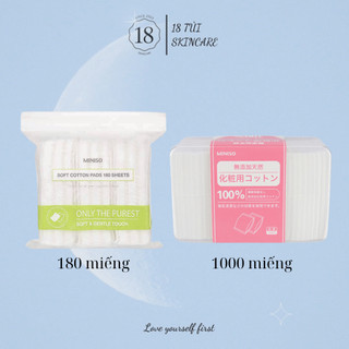  Bông Tẩy Trang - Đắp Lotion MINISO 180 Miếng HỘP 1000 Miếng 