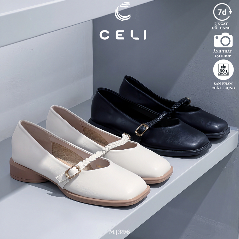 Giày Marry jane nữ Celi Shoes nữ 3p gót vuông da trơn MJ396