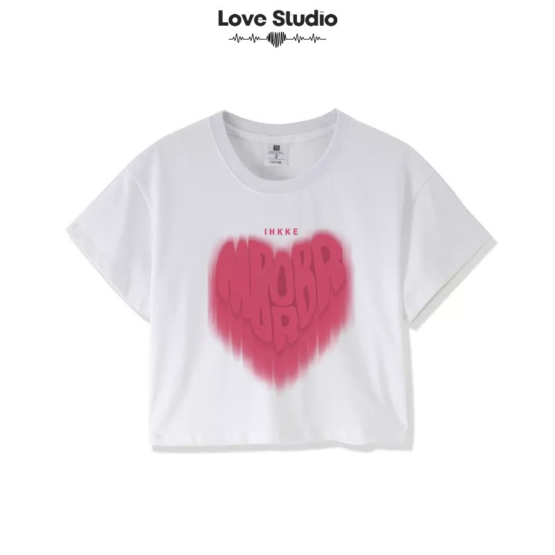 Áo Thun Đôi Nam Nữ Sơn Trái Tim Cotton Unisex Và Áo Croptop Baby NakaShop