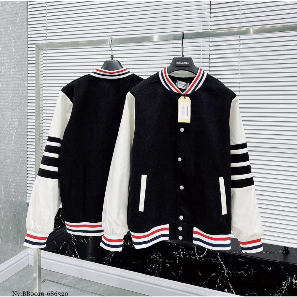 Áo Khoác Bomber Thom Nam Nữ, Viền Sọc, Aó Bomber Unisex Dầy Dặn Siêu Sịn Hot Trend 2023 NakaShop