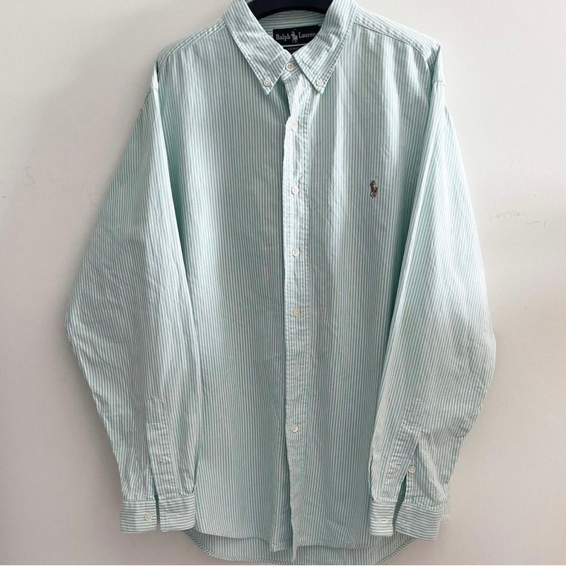 ÁO SƠMI NAM,NỮ VẢI OXFORD 100%  COTTON, TAY DÀI, DÁNG PHONG CÁCH CHÂU ÂU, MÀU XANH LÁ KẺ TRẮNG.