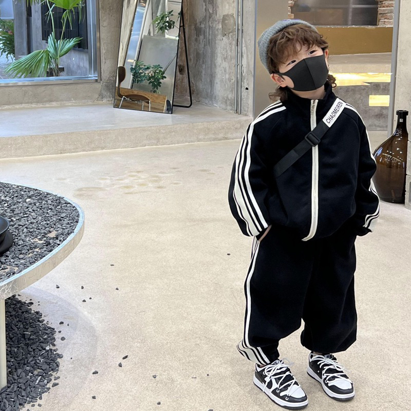 Quần áo bé trai bé gái, set bộ thể thao cho bé áo khoác bomber quần nỉ phong cách Hàn quốc cho bé 10-28kg Zalackids