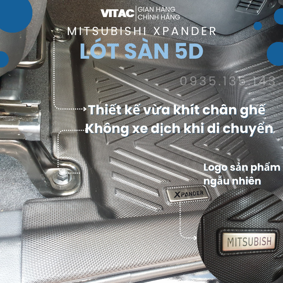 Thảm lót sàn ô tô 5D Mitsubishi Xpander/Cross 2018 - 2023 đúc nguyên khối TPV