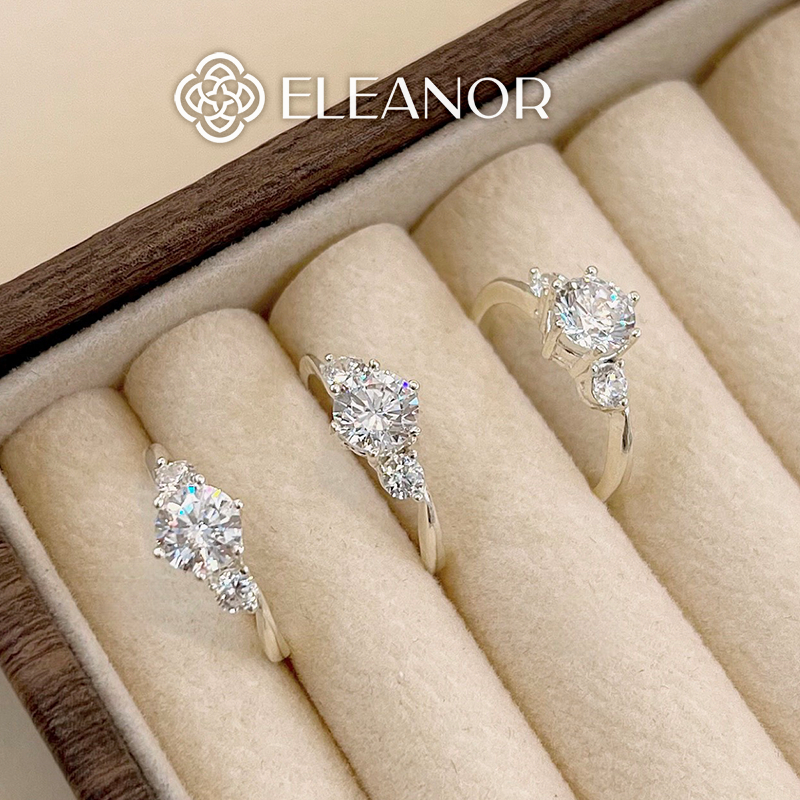 Nhẫn nữ bạc 925 Eleanor Accessories thiết kế đính đá lấp lánh phụ kiện trang sức 6210