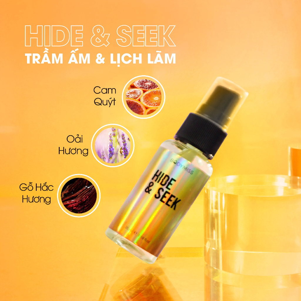 Combo 3 Bodymist Nam Đi Học, Đi Làm Hide&Seek, Blinded Love, Funky Fresh Xịt Thơm Nước Hoa Tươi Mát BODYMISS 30ml/ Chai