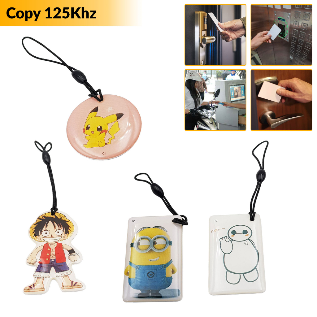 Thẻ RFID 125Khz Móc Khóa Đặc Biệt Sao Chép Được T5577 thẻ từ