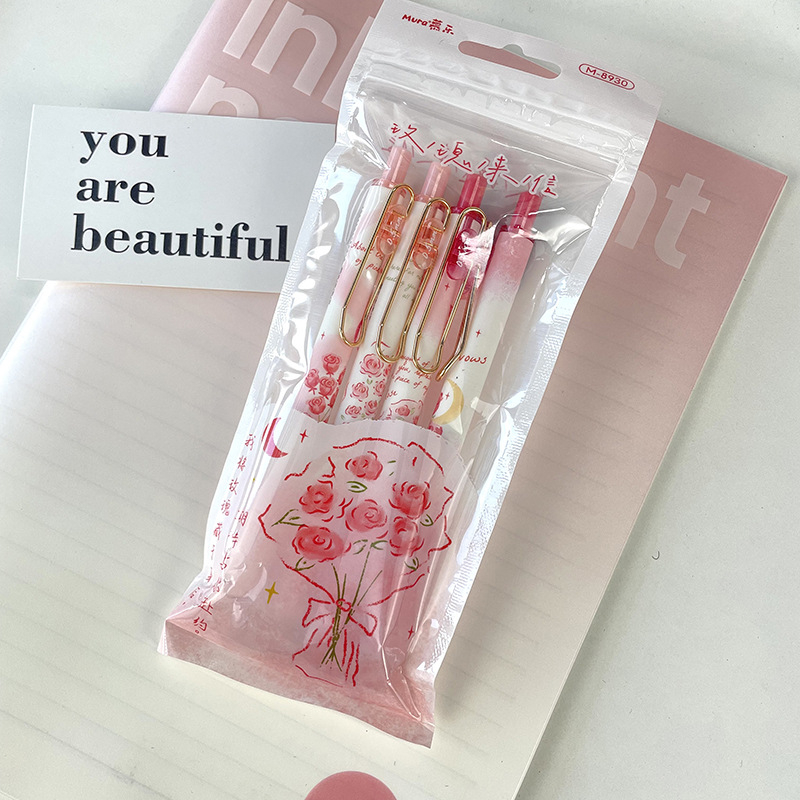 Bút gel Mura-8930 ROSE mực đen - Tiệm Bút SHIORI