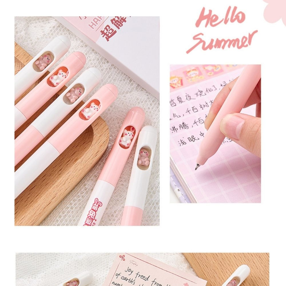 Bút gel FWXOO Happy Sumer Thỏ Gấu Thiết Kế Sáng Tạo Đáng Yêu -Tiệm Bút SHIORI