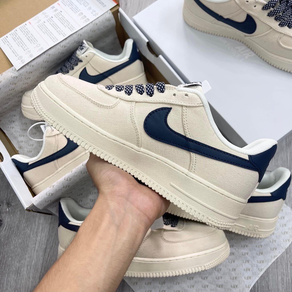 Giày _Nike Air Force 1 Canvas Navy, giày af1 Canvas bản cao cấp đế air full phụ kiện | BigBuy360 - bigbuy360.vn