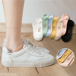[Set 7 đôi] Tất nữ cổ ngắn chất liệu cotton cao cấp, vớ nữ cổ thấp 7 đôi sử dụng 7 ngày mẫu thời trang 01 -VOTUANU01