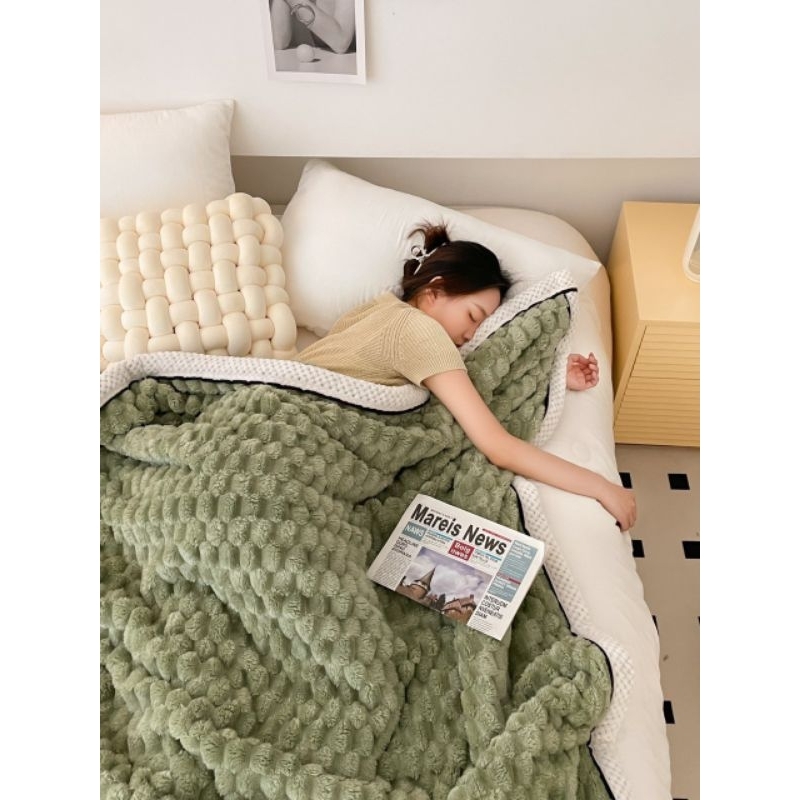 Chăn lông thỏ nhập khẩu hàng loại 1 siêu mềm mịn kích thước 2m*2m3 nặng 2 kg