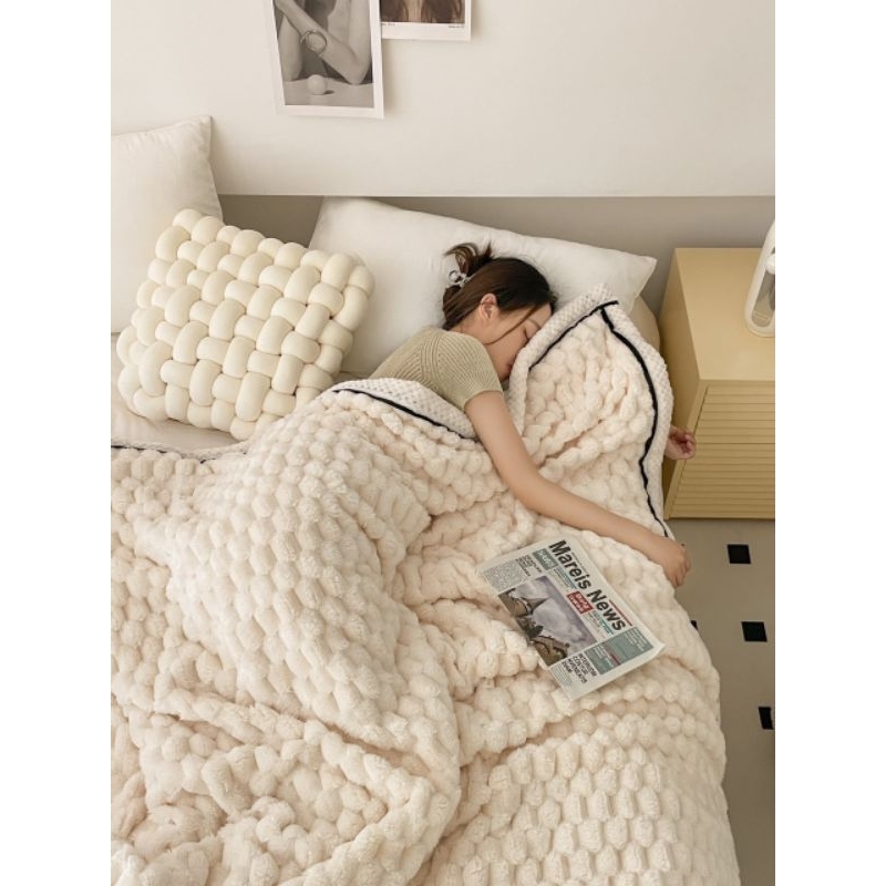 Chăn lông thỏ nhập khẩu hàng loại 1 siêu mềm mịn kích thước 2m*2m3 nặng 2 kg