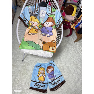 Bộ đùi  lụa xước ánh kim Cute